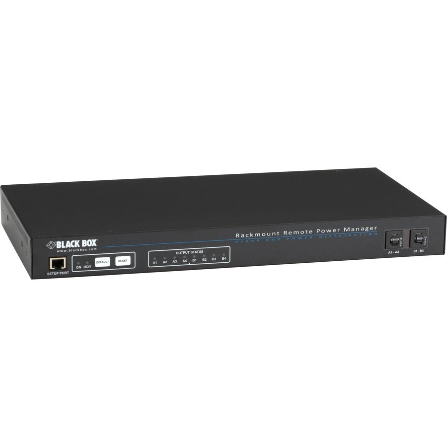 Black Box Horizontal Rackmount Remote Power Manager - 100-120-VAC, Dual-Circuit, 15-Amp, (8) NEMA 5-15 Outlet PS568A-R2