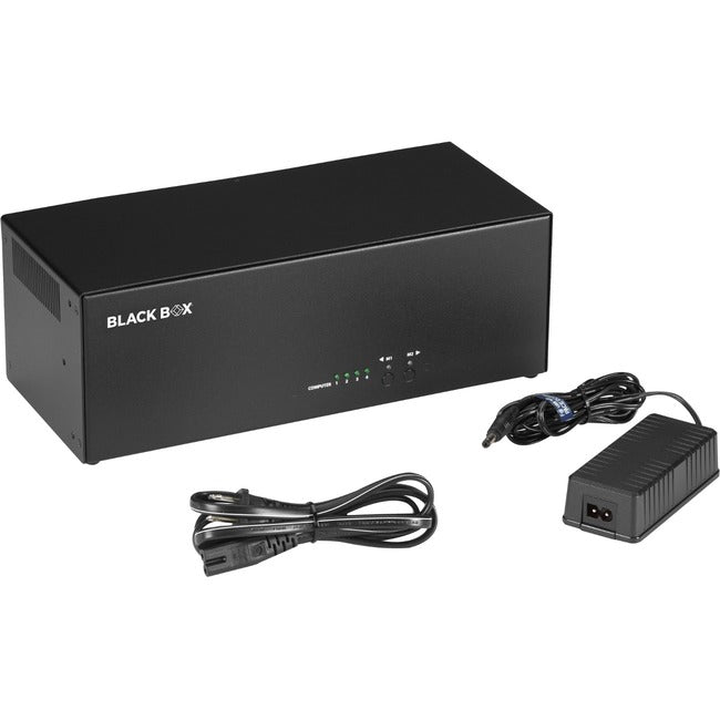 Black Box KVM Switch - Quad-Monitor, DisplayPort, USB True Emulation, Audio KV4404A