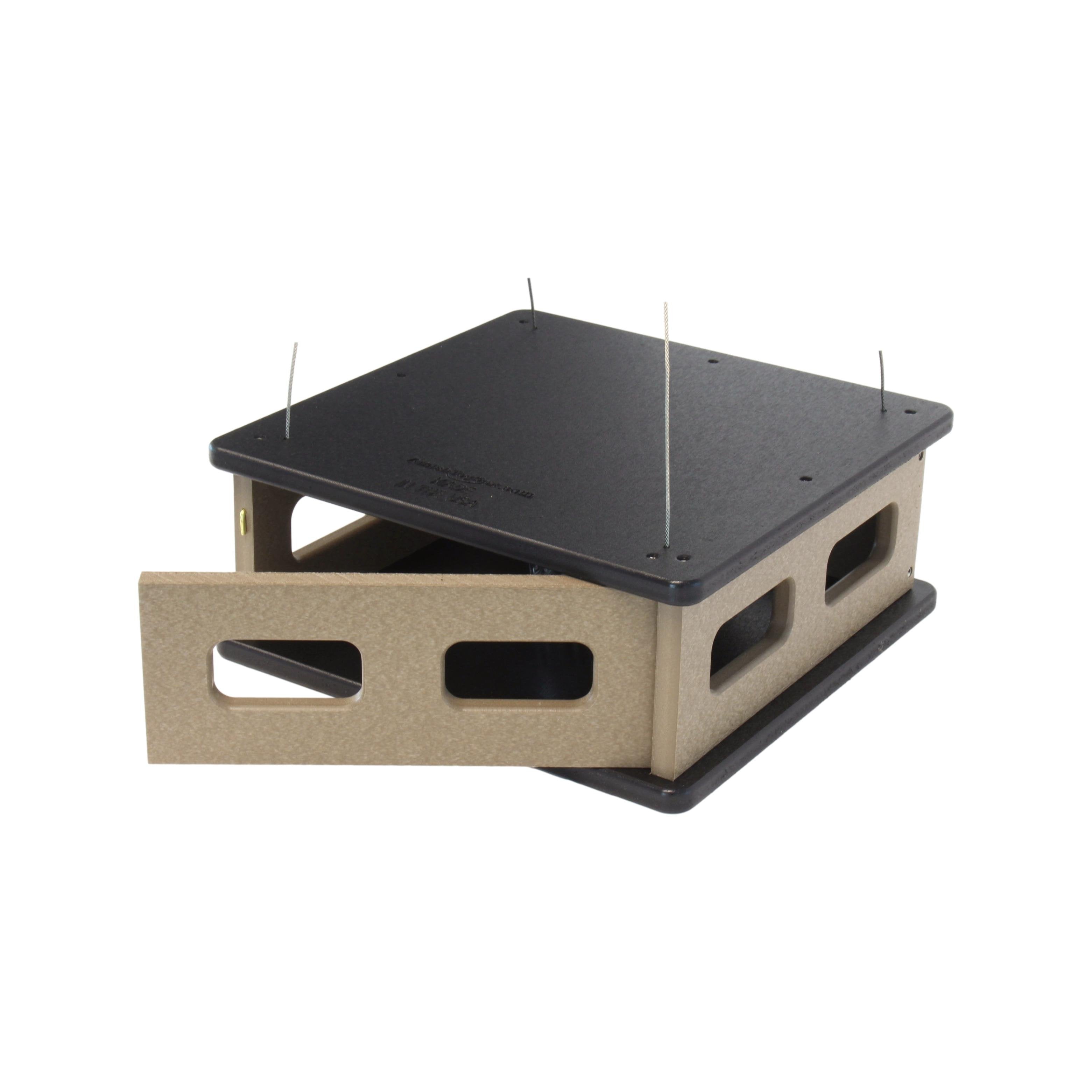 Bluebird Feeder - Hanging Block House Mealworm Feeder for Bluebirds - Amish-Made with Poly Lumber