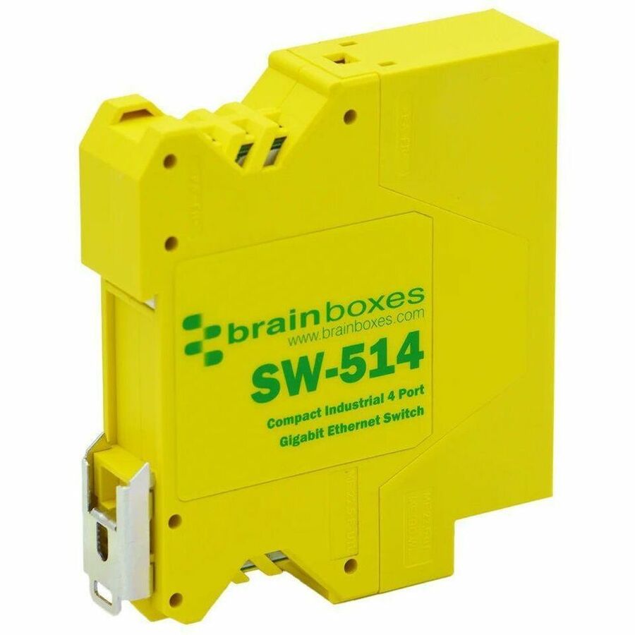 Brainboxes Compact Industrial 4 Port Gigabit Ethernet Switch - 4 Ports - Gigabit Ethernet