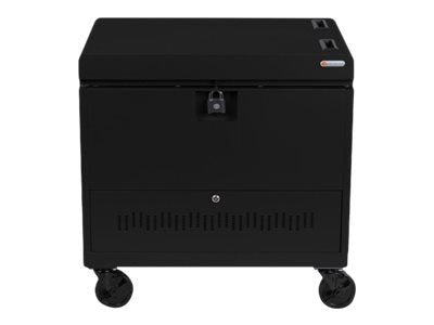 Bretford Cube Toploader TVTL30CAD - Cart (charge only) - for 30 tablets / notebooks - with caddies - lockable - steel - black TVTL30CAD-BP
