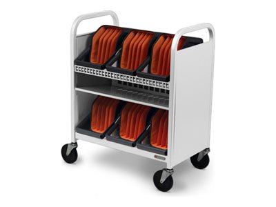Bretford Cube Transport TVCT30CAD - Cart (charge only) - for 30 tablets / notebooks - with caddies - steel - arctic white - screen TVCT30CAD-AW