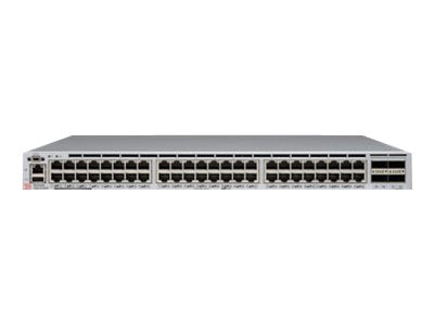 Brocade VDX 6740T - Switch - L3 - managed - 48 x 1000/10000 + 4 x 40 Gigabit QSFP+ (breakout compatible) - back to front airflow BR-VDX6740T-64-ALLSW-R