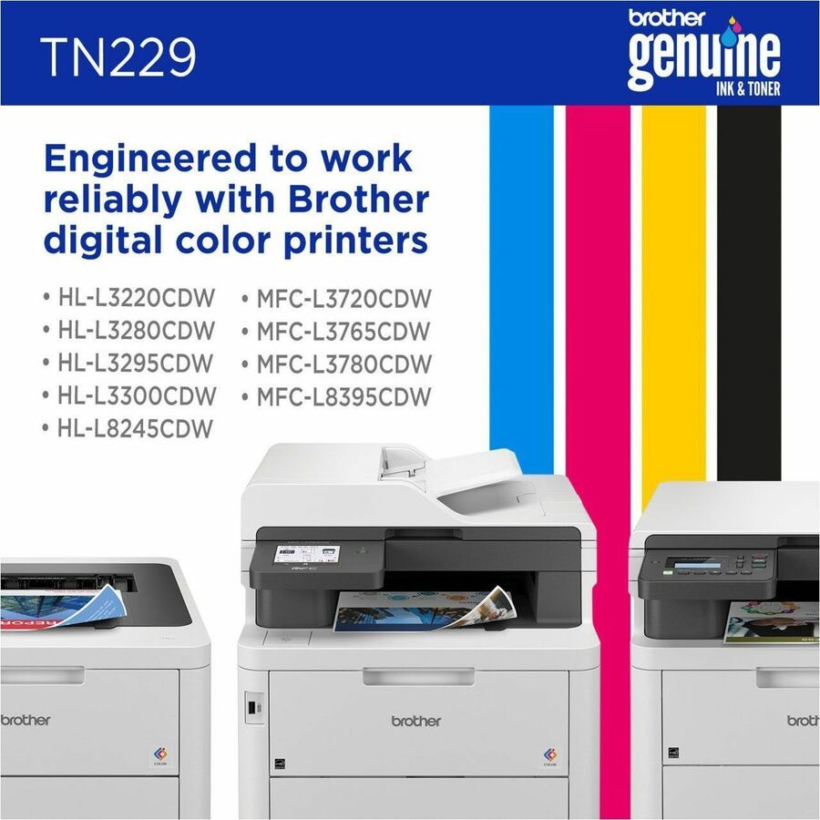 Brother Genuine TN229Y Standard Yield Yellow Toner Cartridge - Laser - Yellow - Standard Y