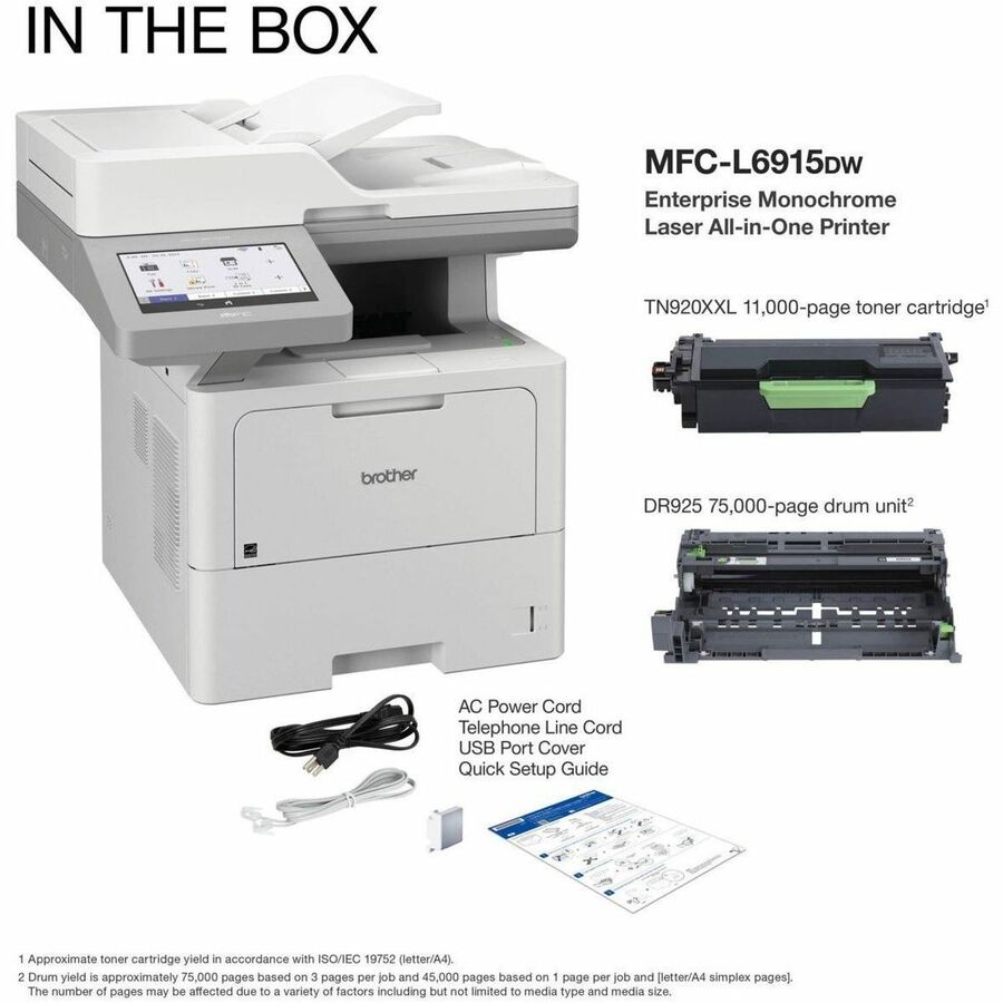 Brother MFC-L6915DW Wireless Laser Multifunction Printer - Monochrome