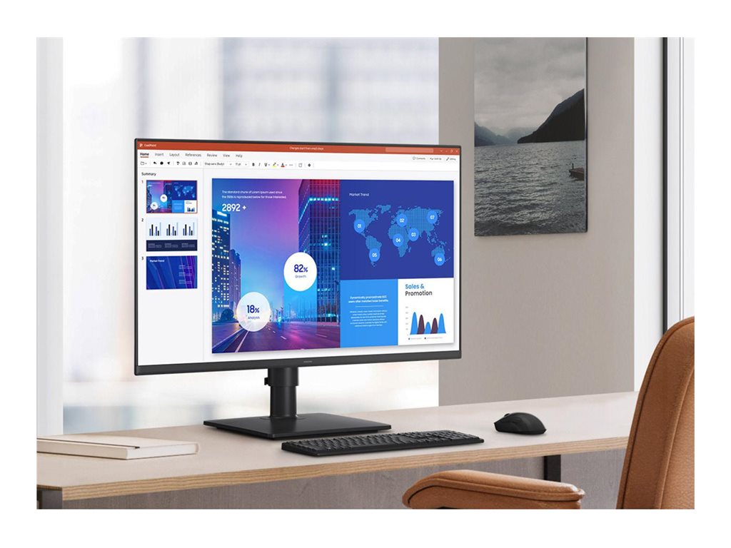 Business Monitor 27 Inch - Samsung IPS 100Hz Height Adjustable | Office Display S27D408GAN