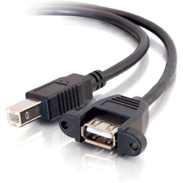 C2G 6In Panel-Mount Usb 2.0 A Female To B Male Cable