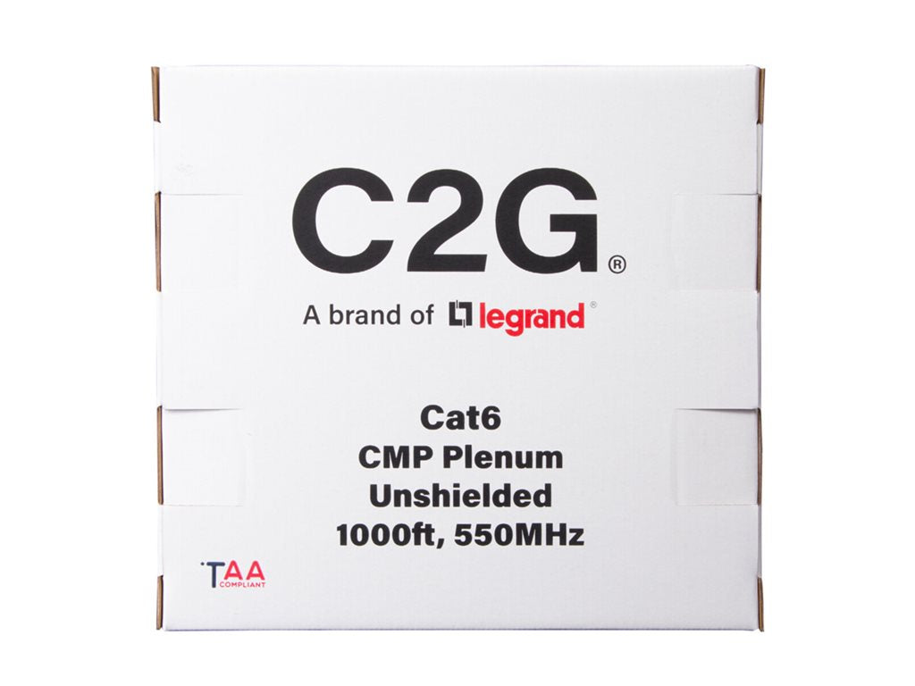 C2G - Bulk cable - TAA Compliant - 1000 ft - 0.2 in - UTP - CAT 6 - CMP - solid, plenum-rated - purple C2G56046