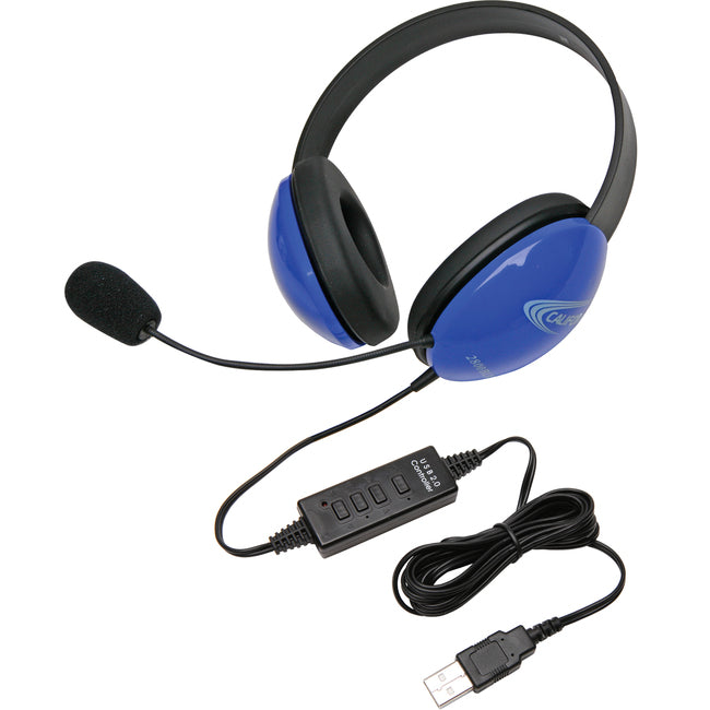 CALIFONE USB STEREO HEADPHONES LISTENING FIRST SERIES BLUE 2800BL-USB