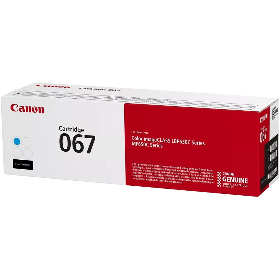 Canon 067 Original Standard Yield Laser Toner Cartridge - Cyan - 1 Pack - 1250 Pages