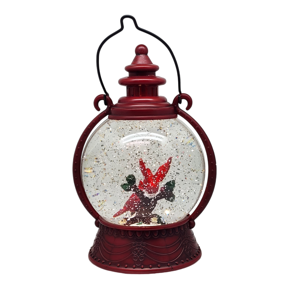 Cardinal Lighted Spinning Water Globe - Getting Ready To Fly
