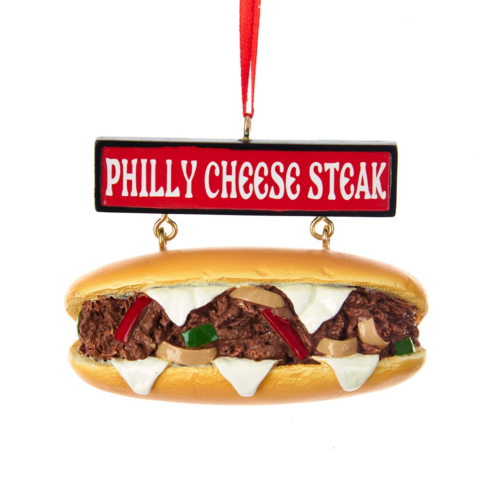 Cheese Steak Sandwich With Sign Ornament