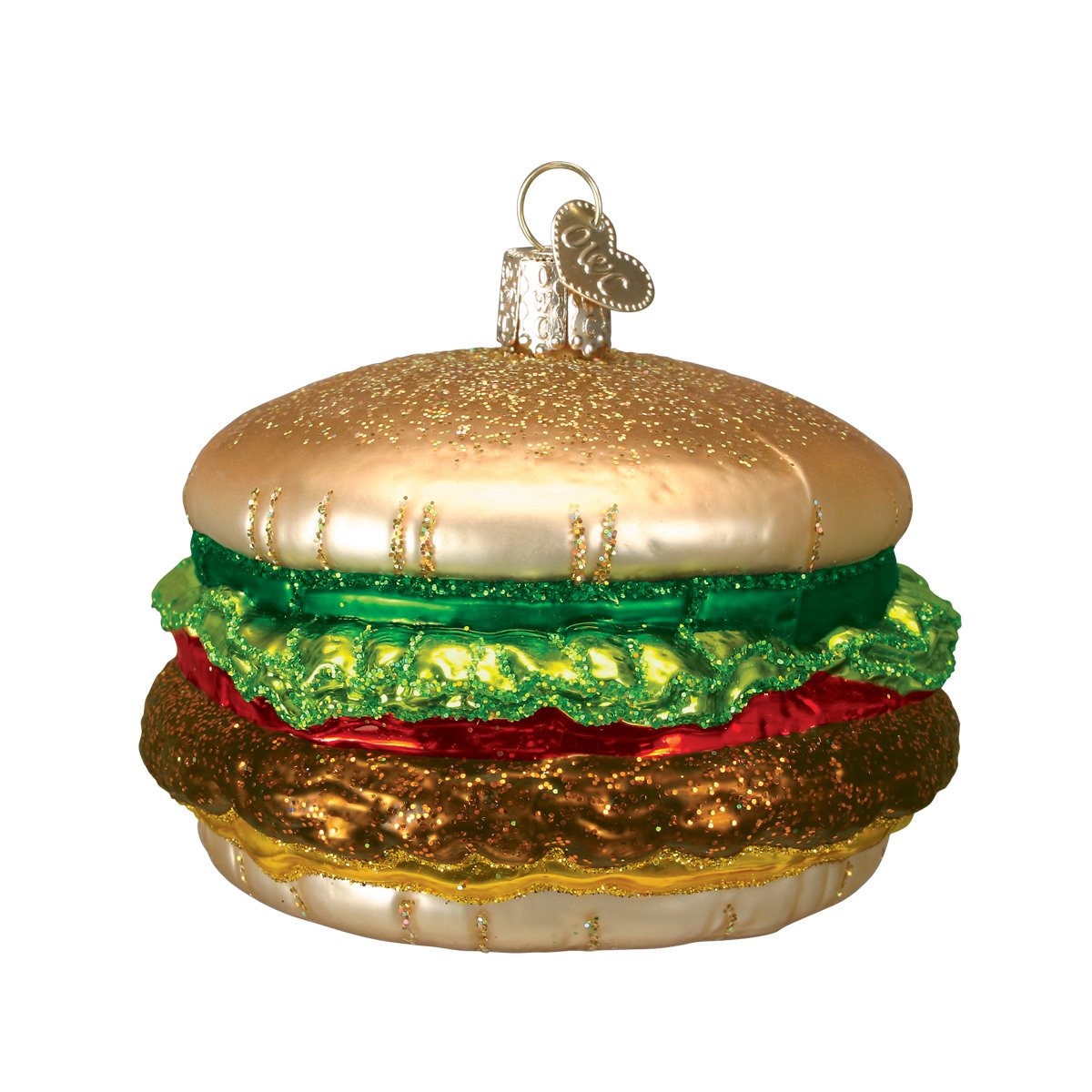Cheeseburger Glass Ornament
