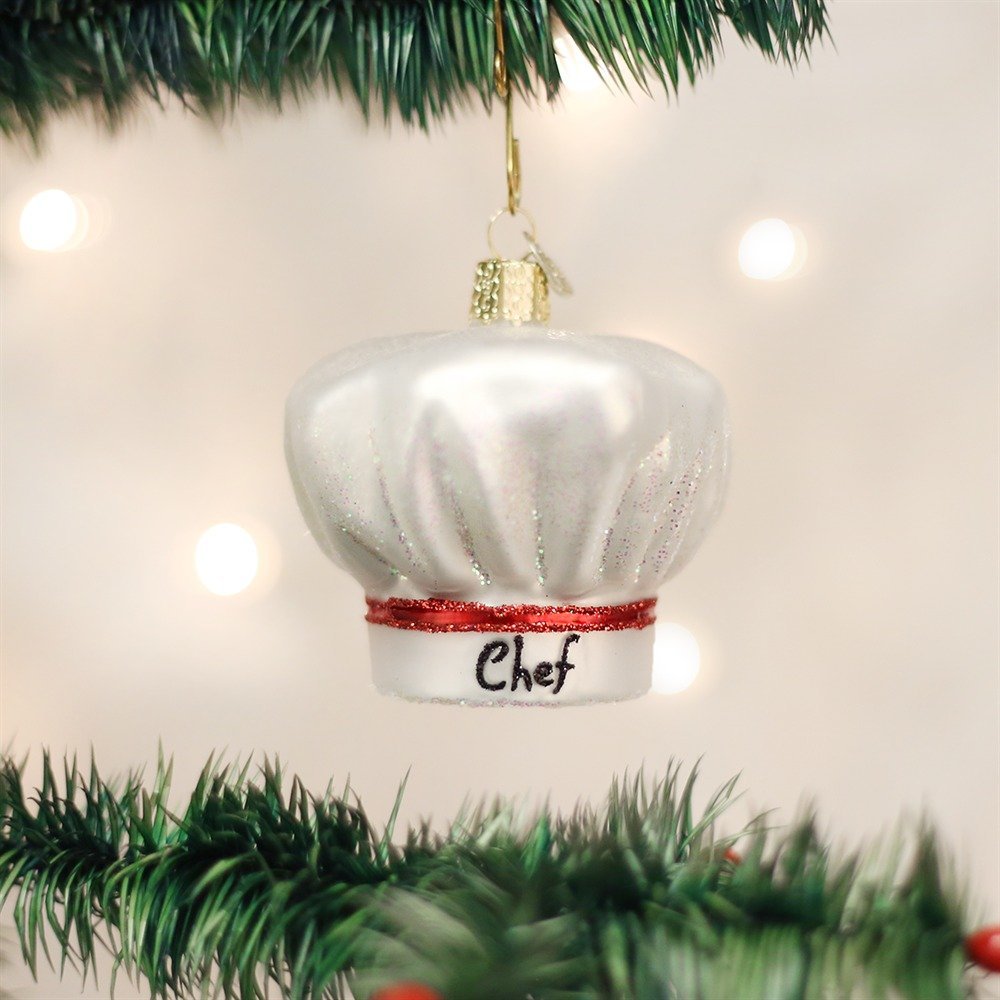 Chef Hat Glass Ornament