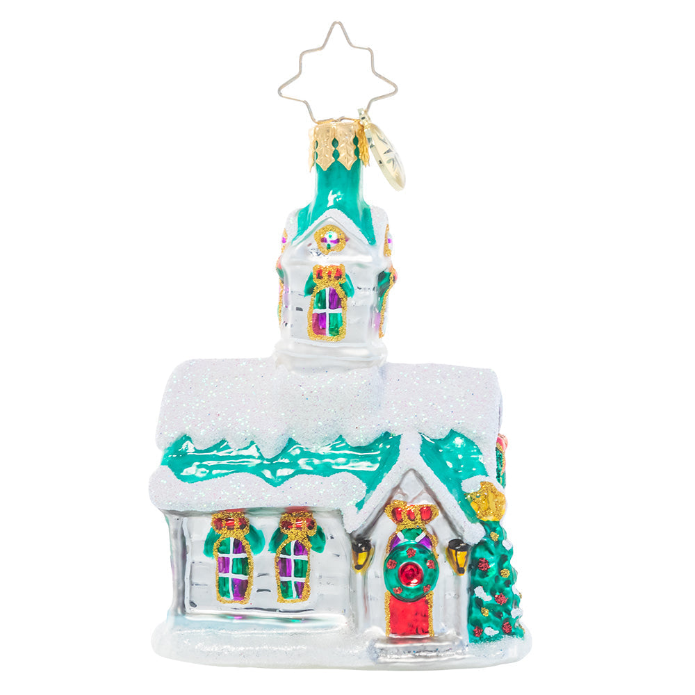 Christopher Radko Little Gem Glass Ornament - Boughs Of Holly Chapel