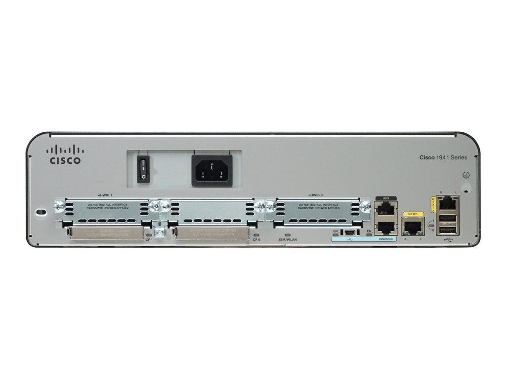 Cisco 1941 Security Bundle - - router - - 1GbE - WAN ports: 2 - rack-mountable - refurbished
