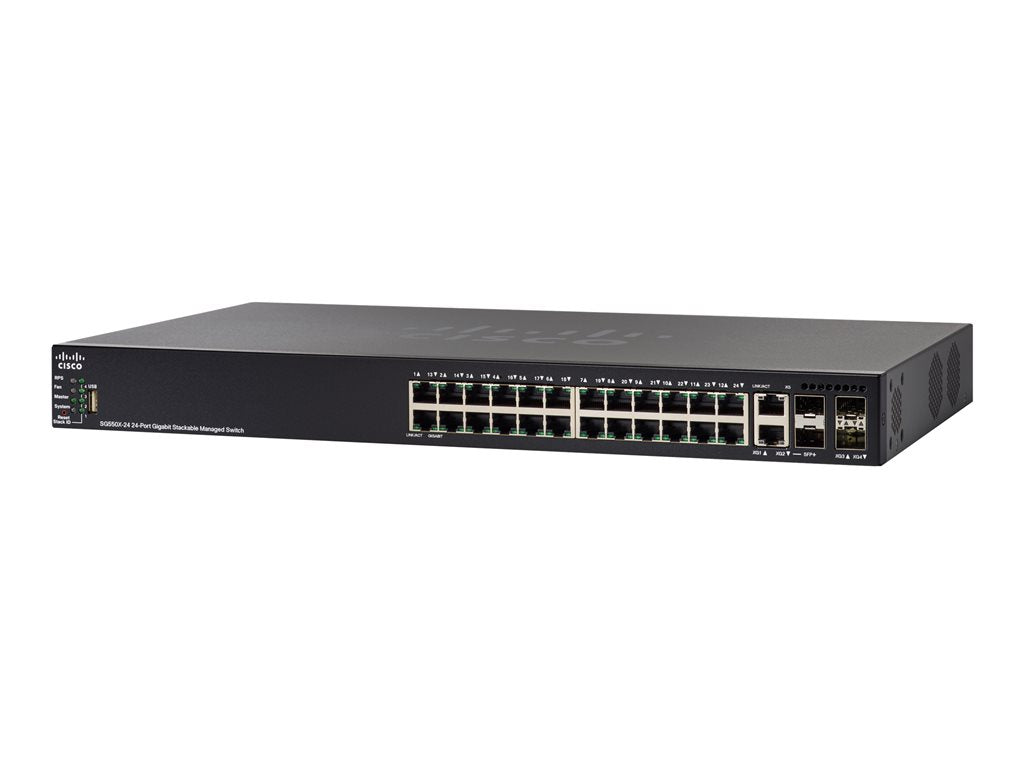 Cisco 550X Series SG550X-24 - Switch - L3 - managed - 24 x 10/100/1000 + 2 x 10 Gigabit SFP+ (uplink) + 2 x combo