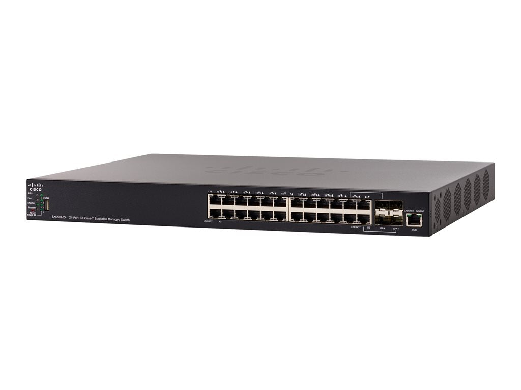 Cisco 550X Series SX550X-24 - Switch - L3 - managed - 20 x 10GBase-T + 4 x combo 10 Gigabit SFP+ - desktop,