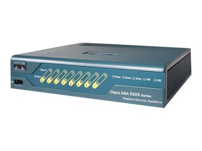 Cisco ASA 5505 Firewall Edition Bundle - Security appliance - Unlimited-User Security Plus License - 100Mb LAN -
