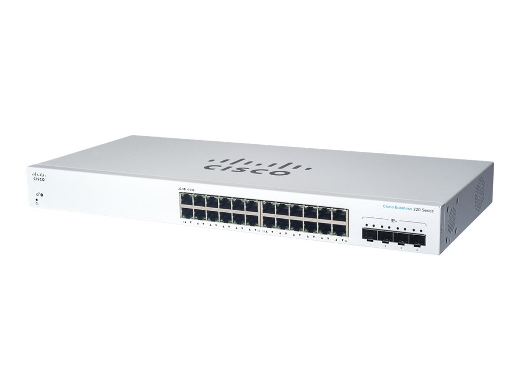 Cisco Business 220 Series CBS220-24T-4X - Switch - smart - 24 x 10/100/1000 + 4 x 10 Gigabit SFP+ (uplink) -
