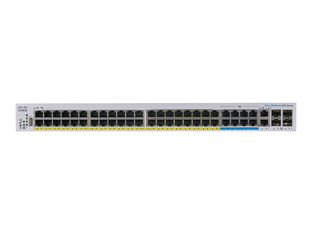 Cisco Business 350 Series CBS350-48NGP-4X - Switch - L3 - managed - 40 x 10/100/1000 (PoE+) + 8 x 100/1000/2.5G/5G