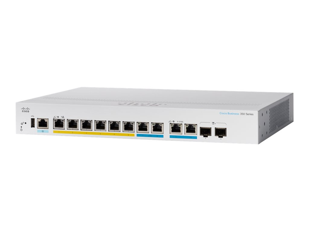 Cisco Business 350 Series CBS350-8MGP-2X - Switch - L3 - managed - 6 x 10/100/1000 (PoE+) + 2 x 2.5GBase-T (PoE+) + 2 x