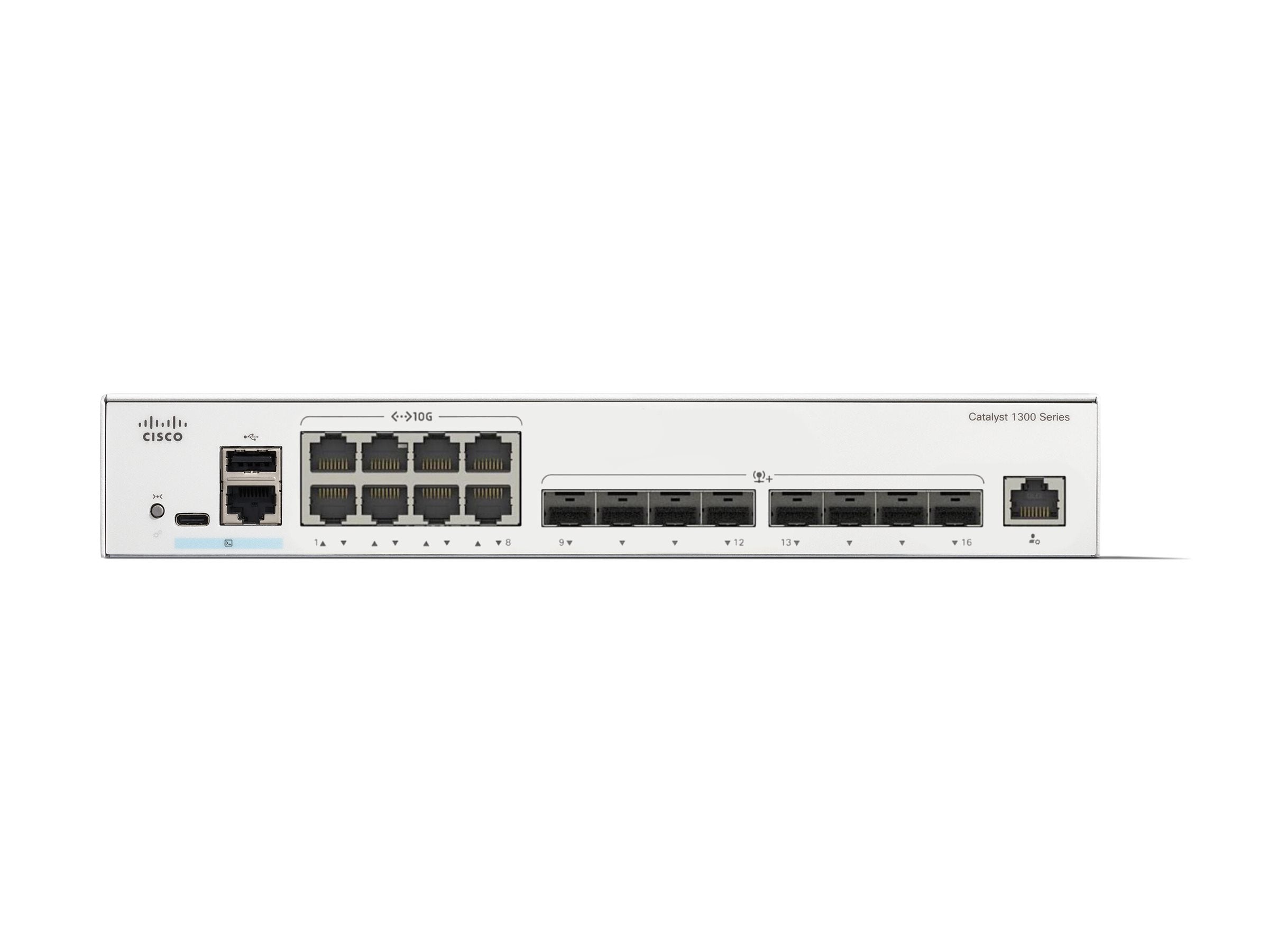 Cisco Catalyst 1300-16XTS - Switch - L3 - smart - 8 x 10GBase-T + 8 x 10 Gigabit SFP+ - rack-mountable C1300-16XTS