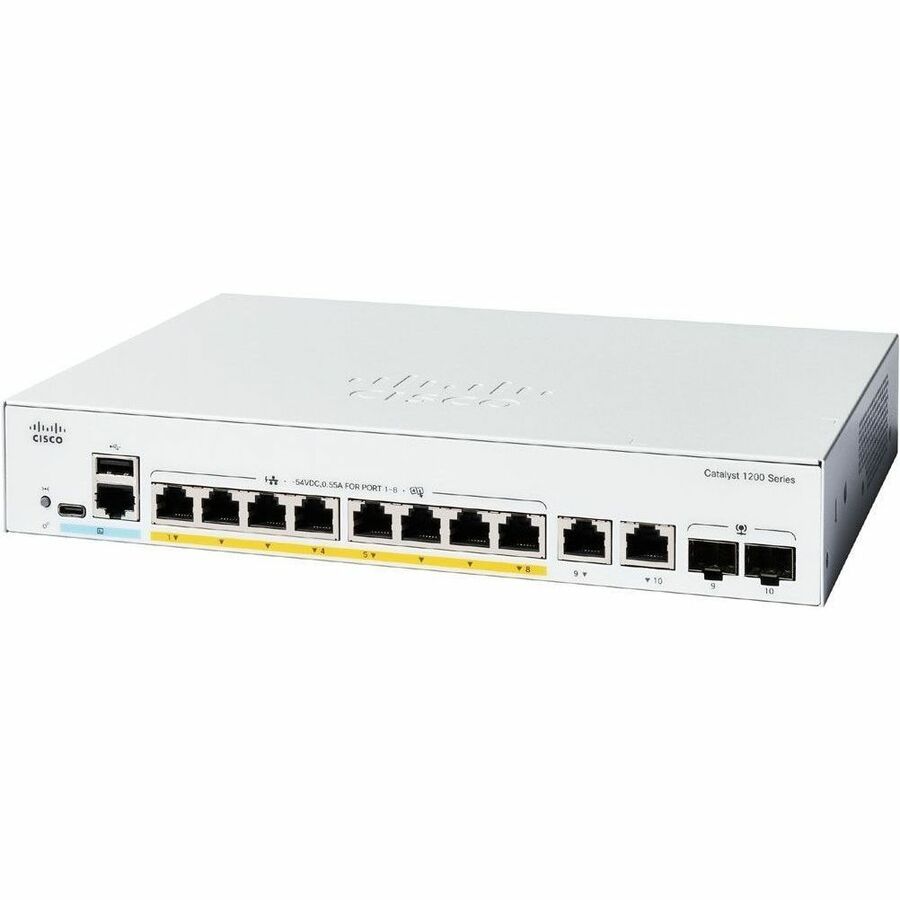 Cisco Catalyst C1200-8P-E-2G Ethernet Switch - 10 Ports - Manageable - Gigabit Ethernet -