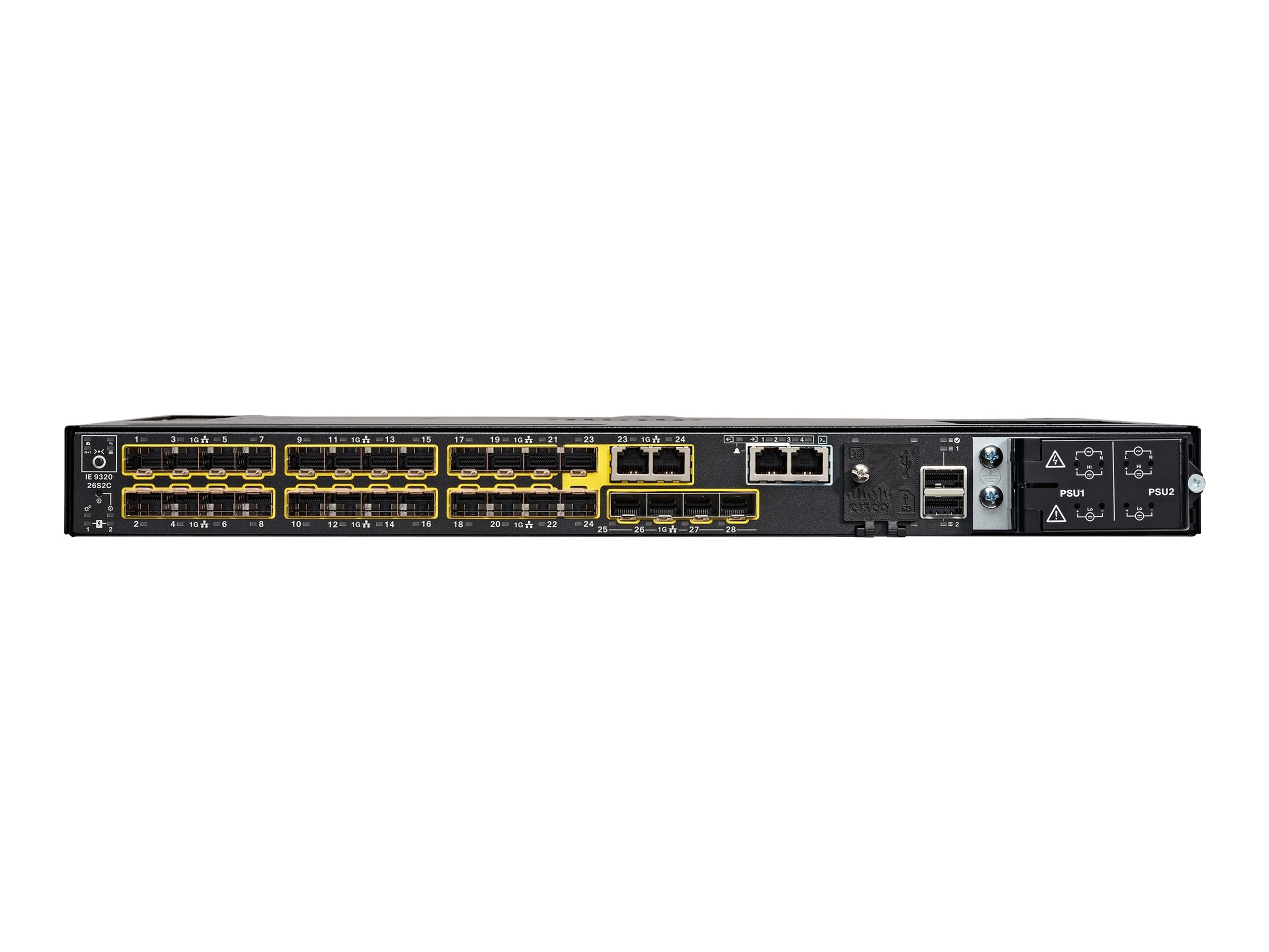 Cisco Catalyst IE9320 Rugged Series - Switch - managed - 22 x Gigabit SFP + 2 x combo 10/100/1000Base-T / 100/1000Base-FX SFP IE-9320-26S2C-A=
