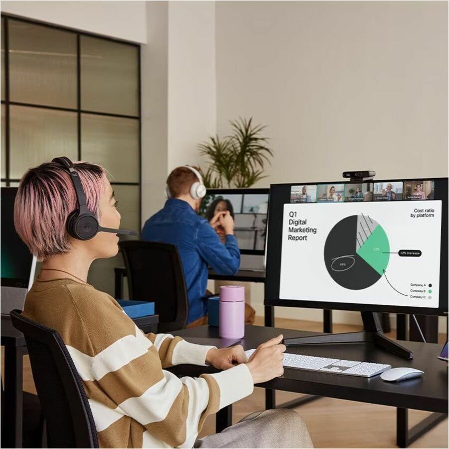 Cisco Dual-Ear, Carbon Black Headset Bundle - Google Assistant, Siri - Stereo - USB Type