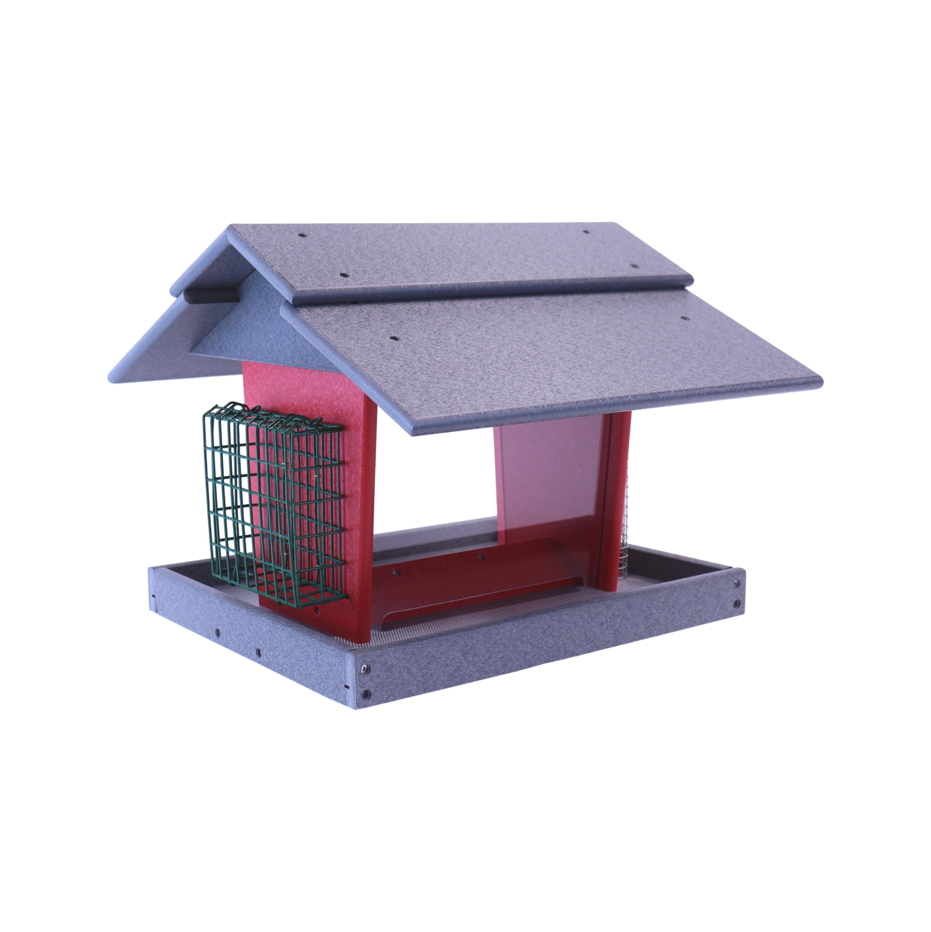 Classic Bird Feeder with Suet Holder and Peanut Feeder, Eco-Friendly Poly Lumber, Post-Mount