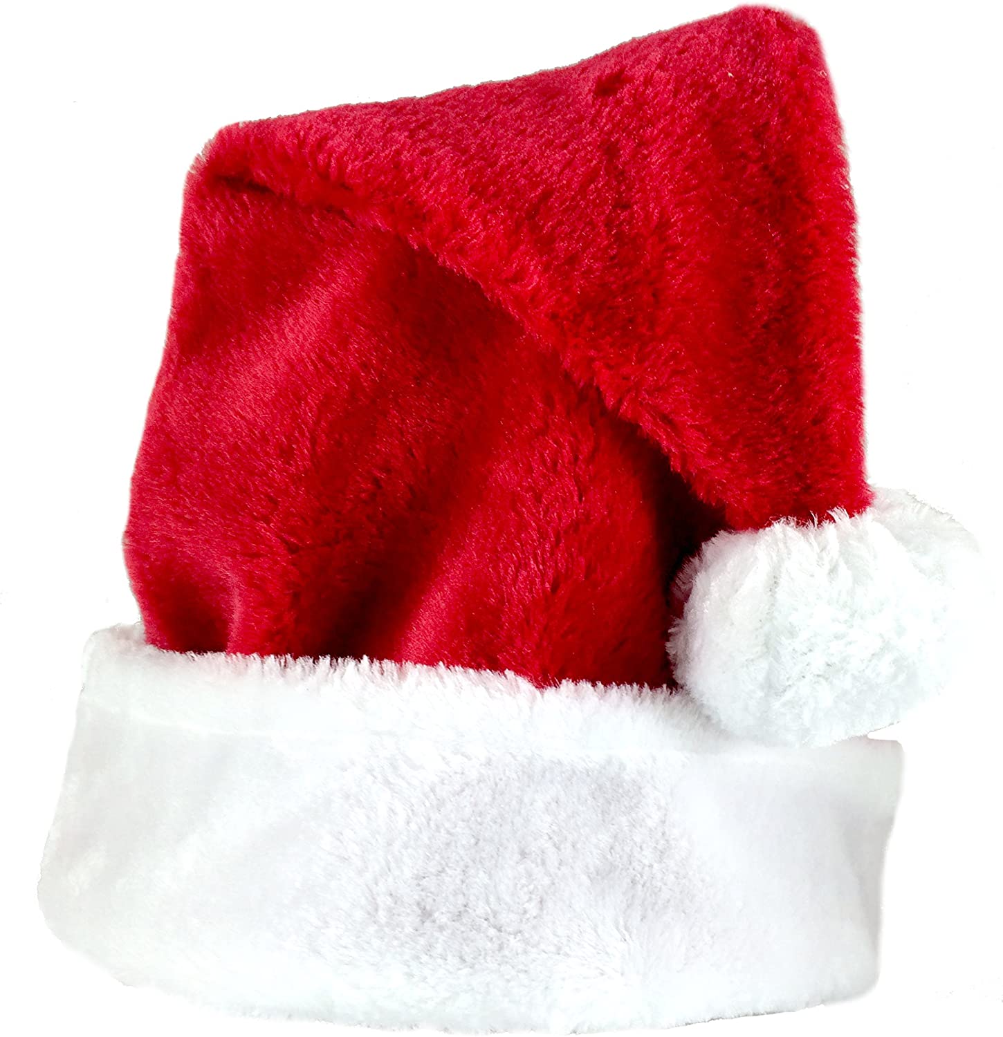 Classic Red Plush Santa Hat with White Cuff