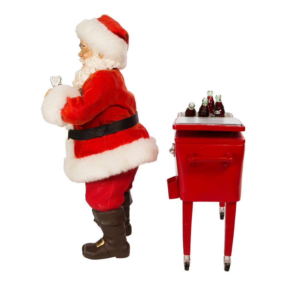 Coca-Cola Fabriché Santa With Table Cooler