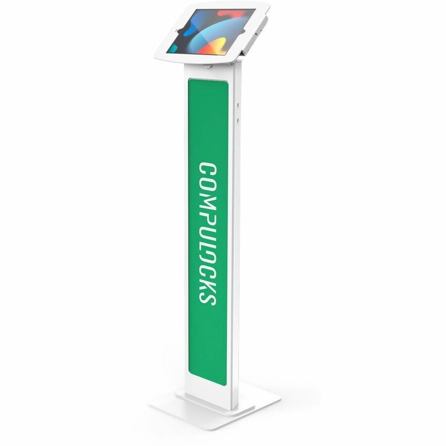 Compulocks iPad 10.2" Space Enclosure Brandable Floor Stand White 140W102IPDSW