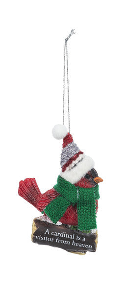 Cozy Bird Ornament - A cardinal is a visitor from heaven