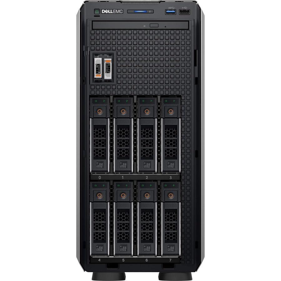 Dell Emc Poweredge T350 4.5U Tower Server - 1 X Intel Xeon E-2314 2.80 Ghz - 8 Gb Ram - 480 Gb Ssd - Serial Ata, Serial Attached Scsi (Sas) Controller