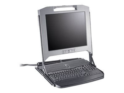 Dell KMM Console - KVM console - USB - 18.5 - rack-mountable - 1600 x 1200 - VGA - 1U - with Dell Digital KVM Switch