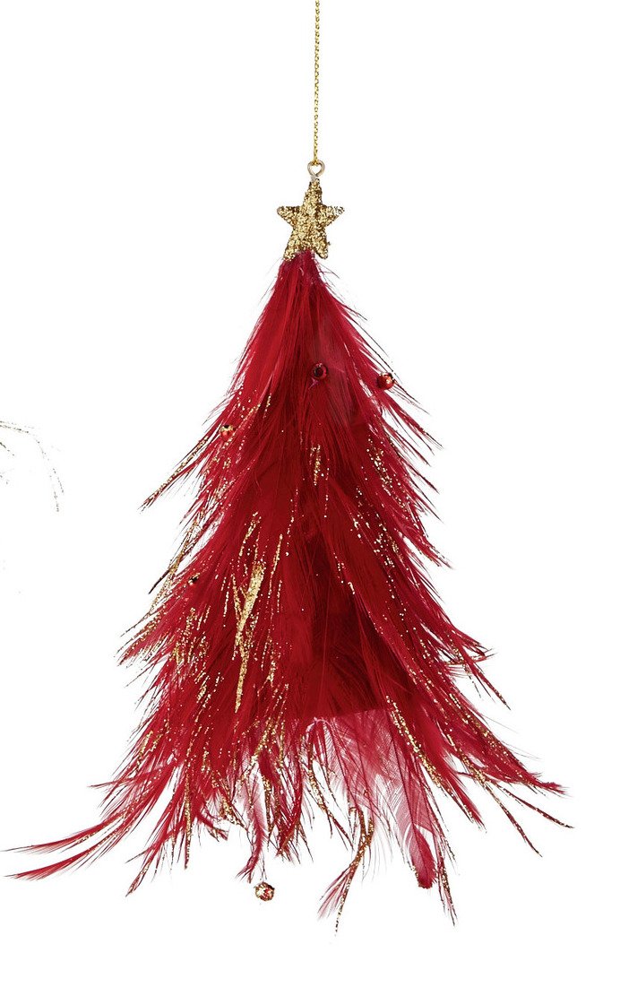 Department 56 Feather Tree Ornament - Red