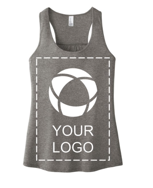 District® Women’s V.I.T.™ Gathered Back Tank – Bold Style with a Full-Front Screenprint