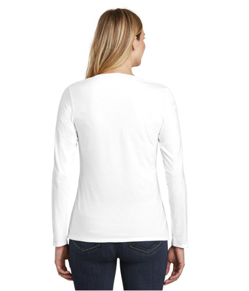 District® Women’s Very Important Tee® | Long Sleeve V-Neck with Stylish Left Chest & Back Prints