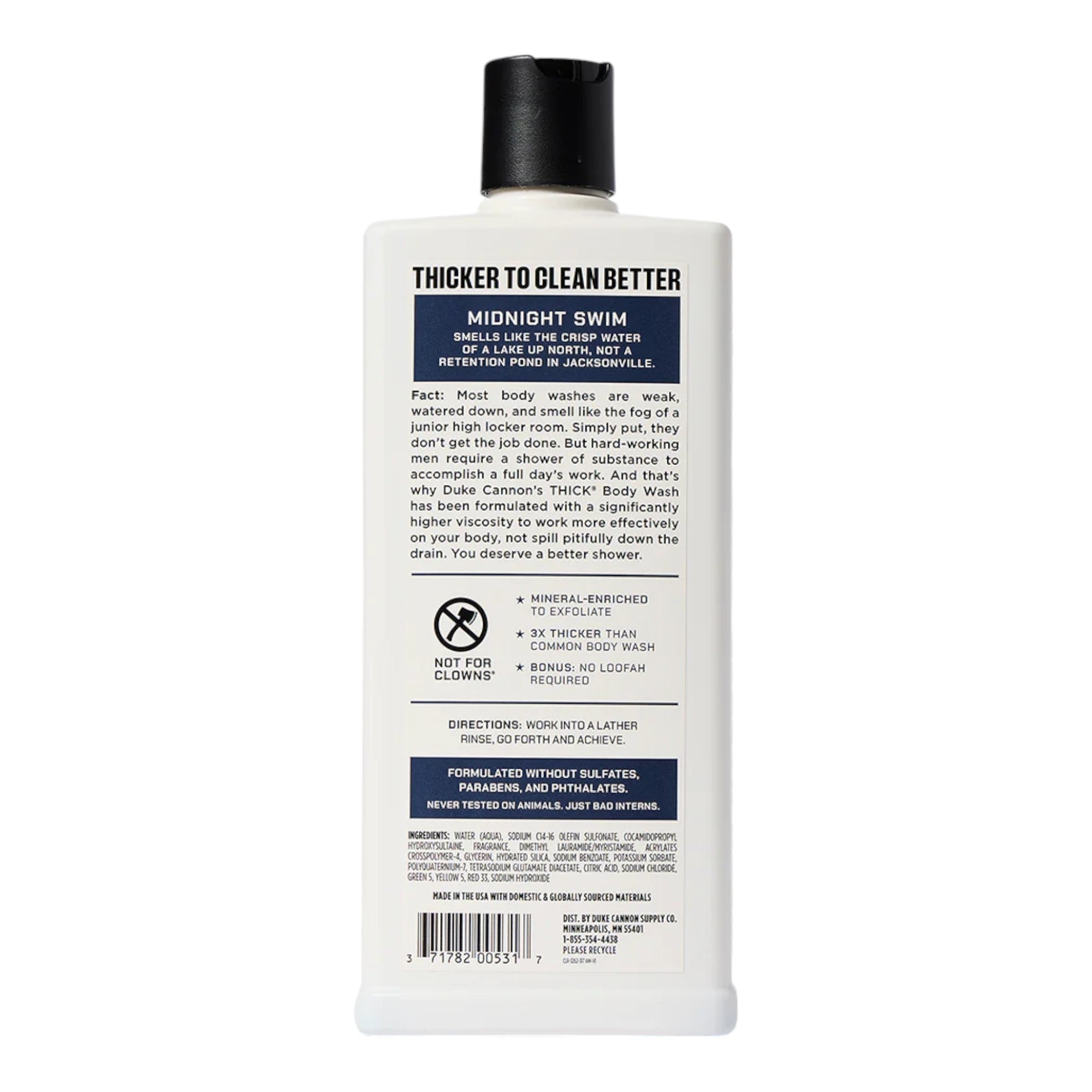 Duke Cannon Thick Body Wash - Midnight Swim (Sandalwood & Lavender)