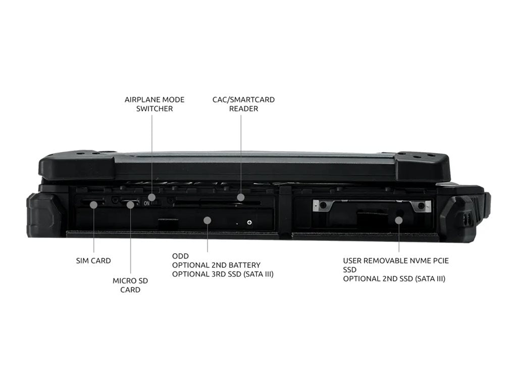 Durabook Z14i - Rugged - Intel Core i7 - 1165G7 / up to 4.7 GHz - Win 11 Pro - Intel Iris Xe Graphics - 8 GB RAM - 256 GB SSD Z4E2P2DAABXX