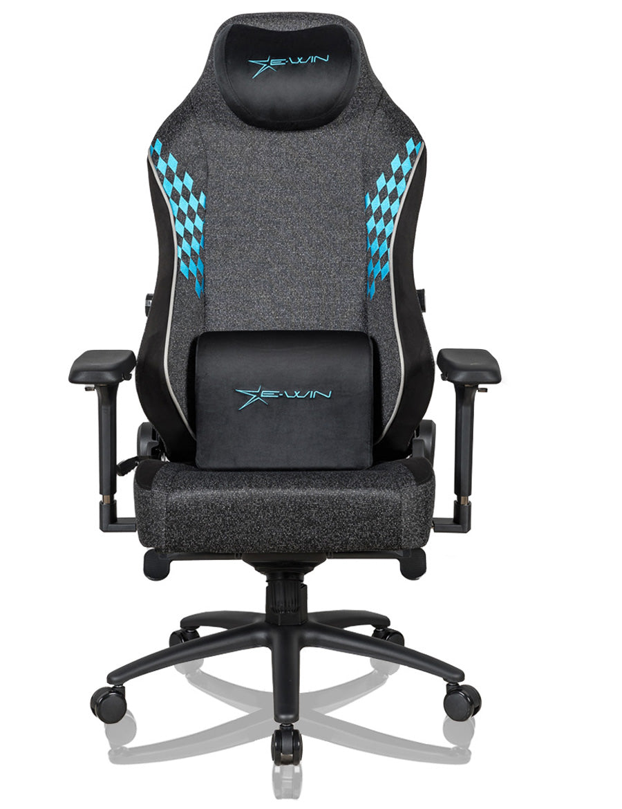 E-WIN Flash XL Size Upgraded Series Soft-Weave Fabric Ergonomic Computer Gaming Office Chair with Pillows-FLJ-XL-REV