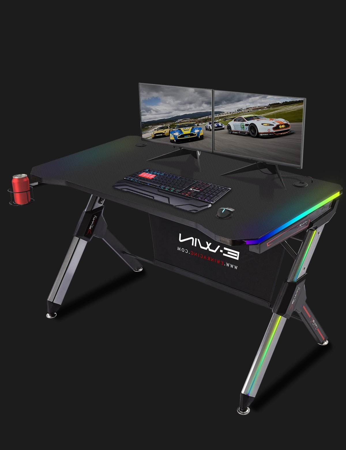 Picture of E-WIN Lux Luminis RGB Gaming Desk with Wireless Charging