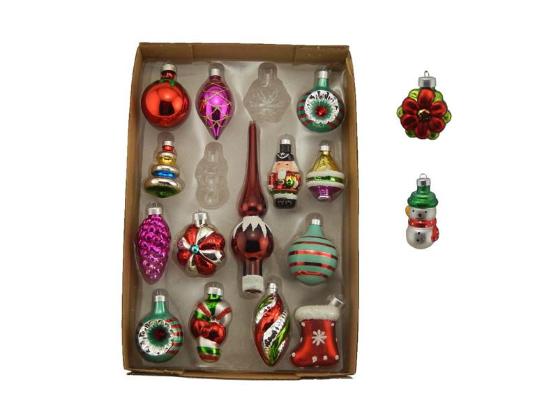 Early Years Miniature Glass Ornament 12 Piece Set