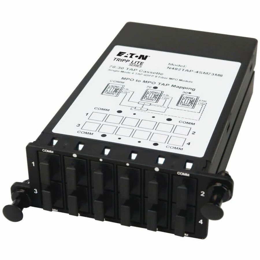 Eaton Tripp Lite Series Fiber TAP Cassette - Singlemode, 8-Fiber MPO to MPO, 4 Monitoring N482TAP-4SM73M8