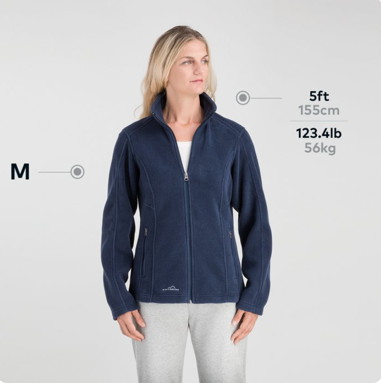 Eddie Bauer® Ladies Full-Zip Fleece Jacket – Cozy Warmth Meets Effortless Everyday Style