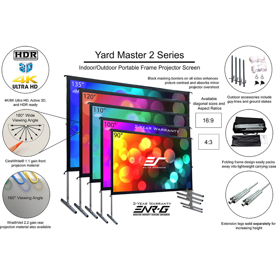 Elite Screens Yard Master 2 Z-OMS135V2 135 Replacement Surface"