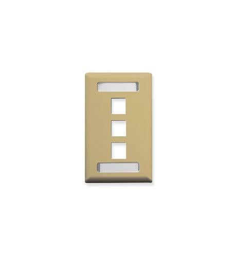 FACEPLATE- ID- 1-GANG- 3-PORT- IVORY ICC-IC107S03IV