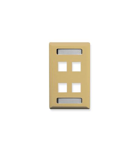 FACEPLATE- ID- 1-GANG- 4-PORT- IVORY ICC-IC107S04IV